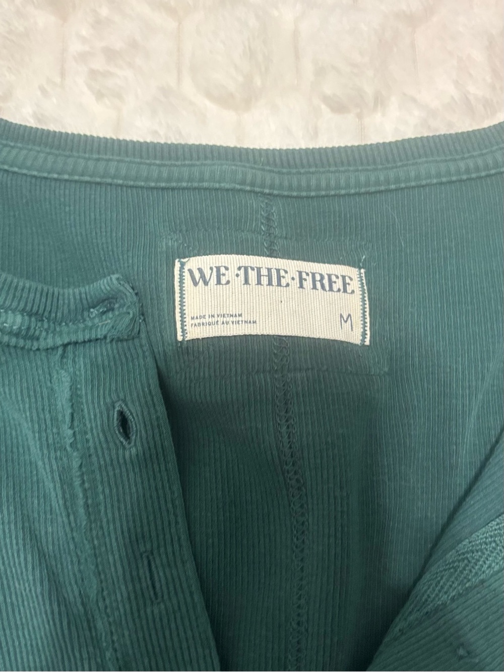 We The Free Teal Ribbed Henley Long-Sleeve Top - Picture 4 of 5